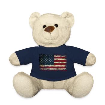 America flag used look vintage usa us - Teddy Bear - french navy - Front