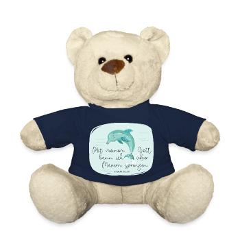 Christliches Design mit Delphin - Teddy - French Navy - Vorne