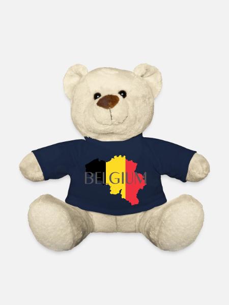 Belgien Flagge Fußball Fan - Teddy - French Navy