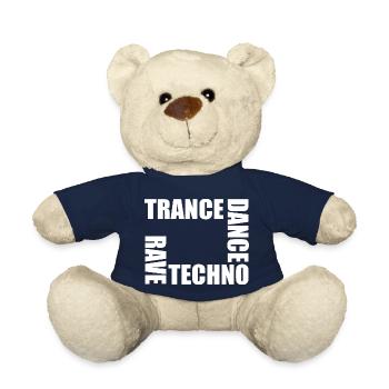 rave techno dance trance - Nounours - bleu marine - Devant