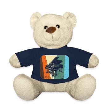 Piano à queue / Piano - Nounours - bleu marine - Devant