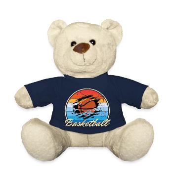 Basket-ball jouant au basket-ball cadeau vintage - Nounours - bleu marine - Devant