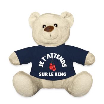 Boxe fan - idee cadeau boxeur - Nounours - bleu marine - Devant