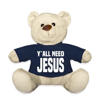 Y'all Need Jesus - Teddy Bear - french navy - Front