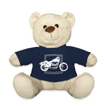 Vintage Motorcycle - Teddy Bear - french navy - Front