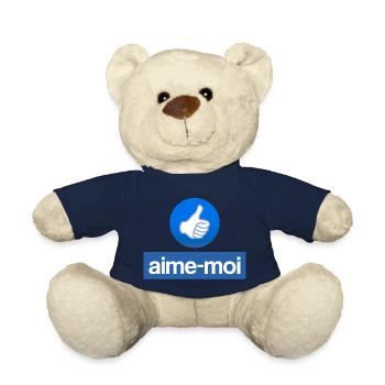 Aime-moi (lâche un pouce bleu !) - Nounours - bleu marine - Devant
