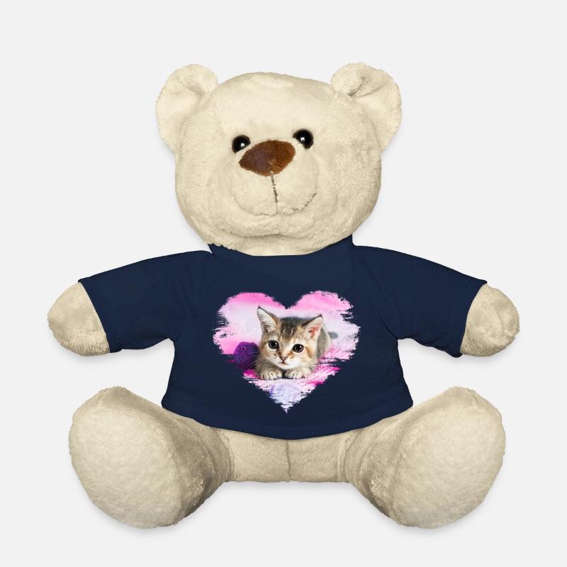 süßes Kätzchen im Herzen - Teddy - French Navy