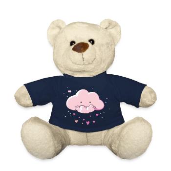 Cute Cloud Raining Hearts - Teddy Bear - french navy - Front