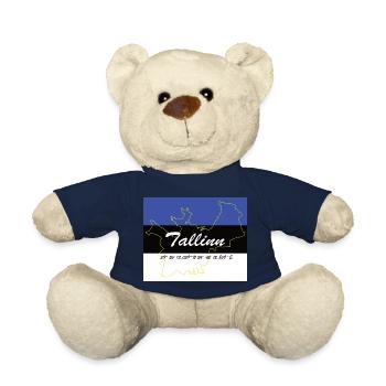 Tallinn - Hauptstadt mit GPS & Flagge - Teddy - French Navy - Vorne
