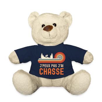 Je peux pas j ai chasse - Nounours - bleu marine - Devant