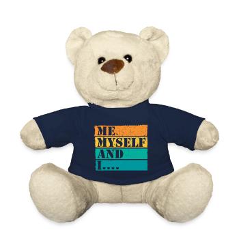Me Myself and I Retro Spruch Statement - Teddy - French Navy - Vorne