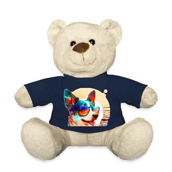 Cooler Hipster Hund mit Sonnenbrille im Sommer - Teddy - French Navy - Vorne