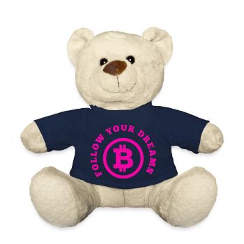 Follow your Dreams and Krypto BTC Pink - Teddy Bear - french navy - Front