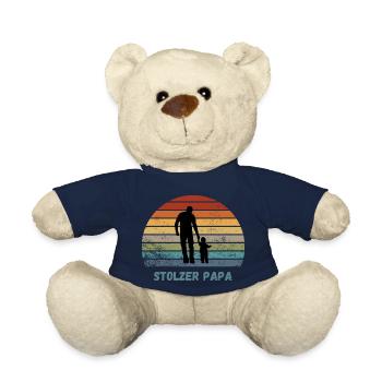 Stolzer Papa Geschenk Papa und Kind - Teddy - French Navy - Vorne