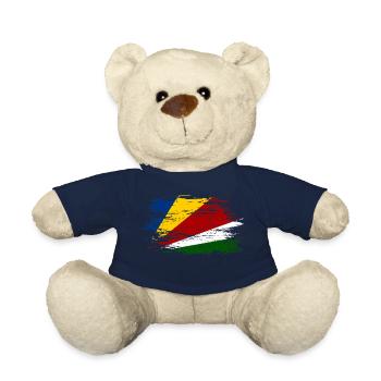 Drapeau des Seychelles utilisé - Nounours - bleu marine - Devant