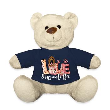 Bloodhound chien amant de café chien maman Saint Valentin - Nounours - bleu marine - Devant