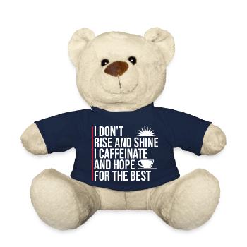 Je ne me lève pas et je brille, je caféine et j’espère blaguer - Nounours - bleu marine - Devant