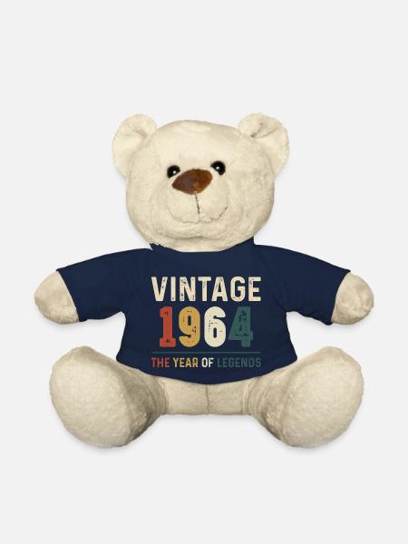 60 Years Old Vintage 1964 60th Birthday Gifts - Teddy Bear - french navy