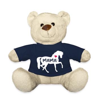 Horse Mama Mothers Day Shirt Mom Lover Gift Cute - Teddy Bear - french navy - Front