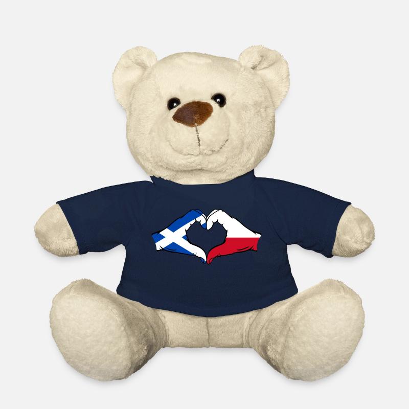 Schottland Polen Hände Herzform - Teddy - French Navy