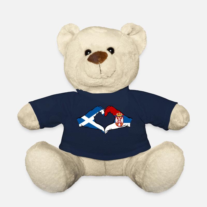 Schottland Serbien Flagge Herzform - Teddy - French Navy