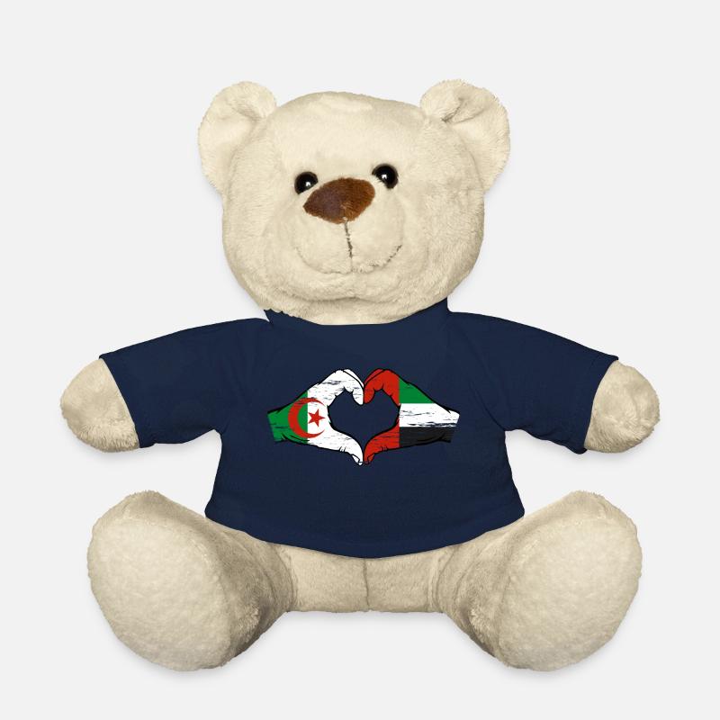 Algérie Émirats Arabes Unis Drapeau Coeur - Nounours - bleu marine