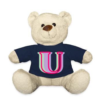 Lettre u multicolore - Nounours - bleu marine - Devant