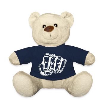 skull fist - Teddy Bear - french navy - Front
