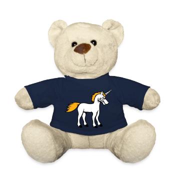 Unicorn Evil Angry Attack Teeth Grinding Sour - Teddy Bear - french navy - Front