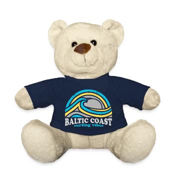 Design des vagues de la côte baltique – Bleu océan - Nounours - bleu marine - Devant
