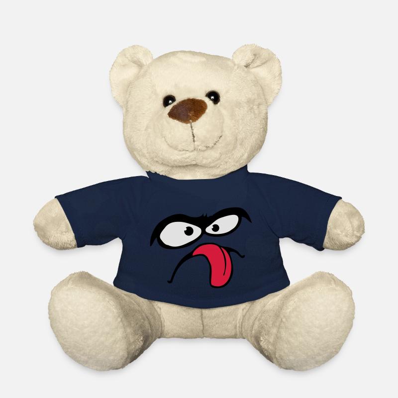 Dicke Augenbrauen Comic Gesicht Zunge Rausstrecken - Teddy - French Navy