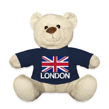 Classic vintage London design - Teddy Bear - french navy - Front