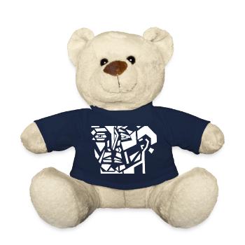 Graffiti fait face au streetart urbain Geschidee - Nounours - bleu marine - Devant
