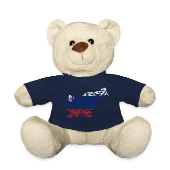 Slowenien Flagge Fingerabdruck Umriss - Teddy - French Navy - Vorne