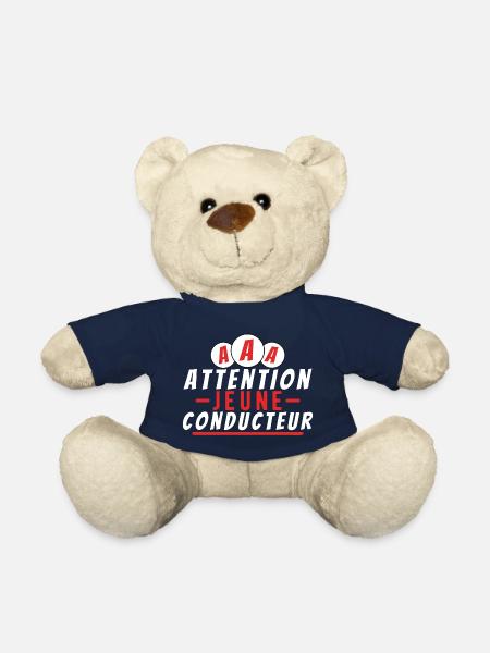Attention jeune conducteur. t-shirt permis humour - Nounours - bleu marine