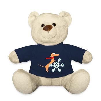 Dackel, Schneestern, Winter - Teddy - French Navy - Vorne