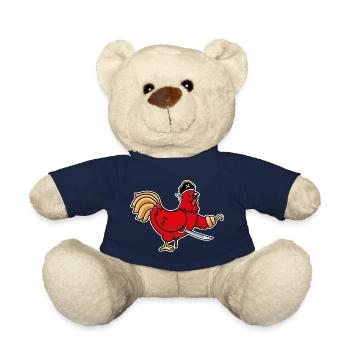 Humor Hen Funny Animal Pirate Rooster Chicken Hen - Teddy Bear - french navy - Front