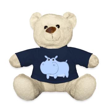Henry the Blue Hippopotamus - Teddy Bear - french navy - Front