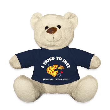 Diet Pizza Food Slimming Intent Failure Soul - Teddy Bear - french navy - Front