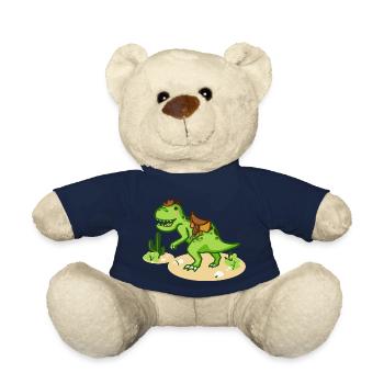 Cowboy T-Rex avec petit chapeau et selle - Nounours - bleu marine - Devant