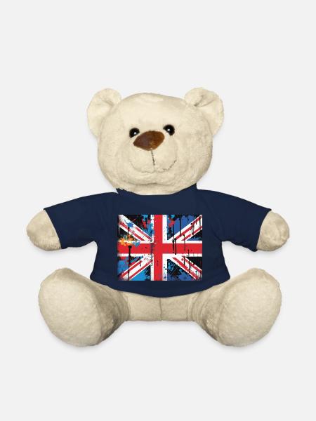 British Flag Graffiti Art - Teddy Bear - french navy