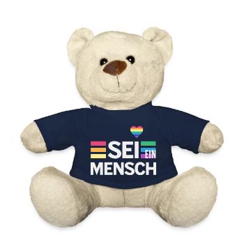 SEI EIN MENSCH - Statement für mehr Menschlichkeit - Teddy - French Navy - Vorne