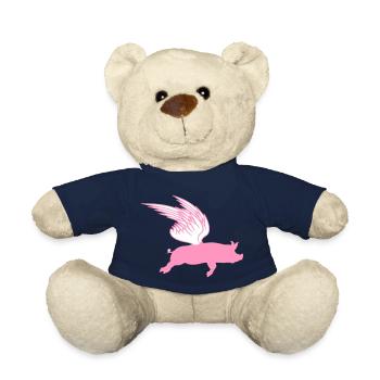 When Flying Wings Flying Pigs Can Fly - Teddy Bear - french navy - Front