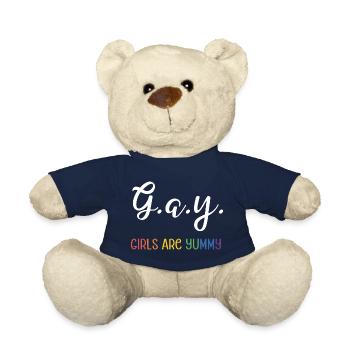 LGBT Pride Month - G.A.Y - Girls are yummy - Teddy Bear - french navy - Front