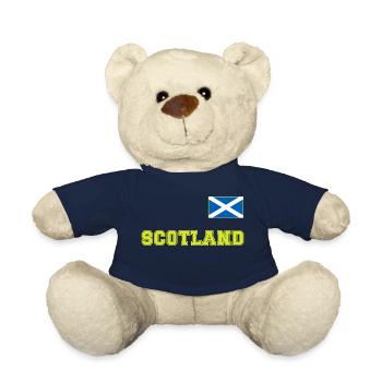 Scotland Shirt Look - SCOTLAND with Flag Flag - Teddy Bear - french navy - Front