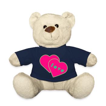 cœurs d’amour - Nounours - bleu marine - Devant