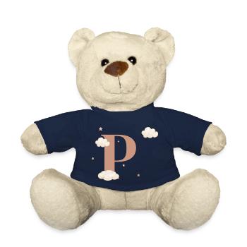 Buchstabe p bewölkt Sterne - Teddy - French Navy - Vorne