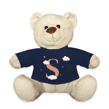 Letter s clouds stars - Teddy Bear - french navy - Front