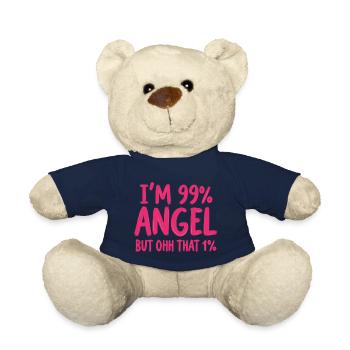 Angel Angel Percent Saying - Teddy Bear - french navy - Front