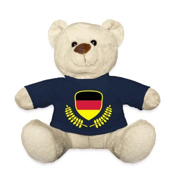 Deutschland Wappen Schild schwarz rot gold gelb - Teddy - French Navy - Vorne